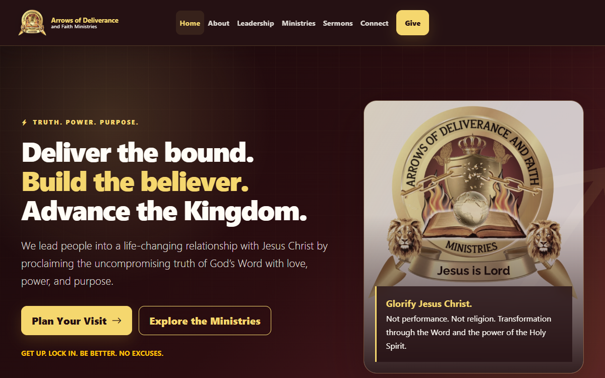 Placeholder for a screenshot of the live website featured in the Four ministry arms, two leaders, and clear next steps in one mission-led website case study