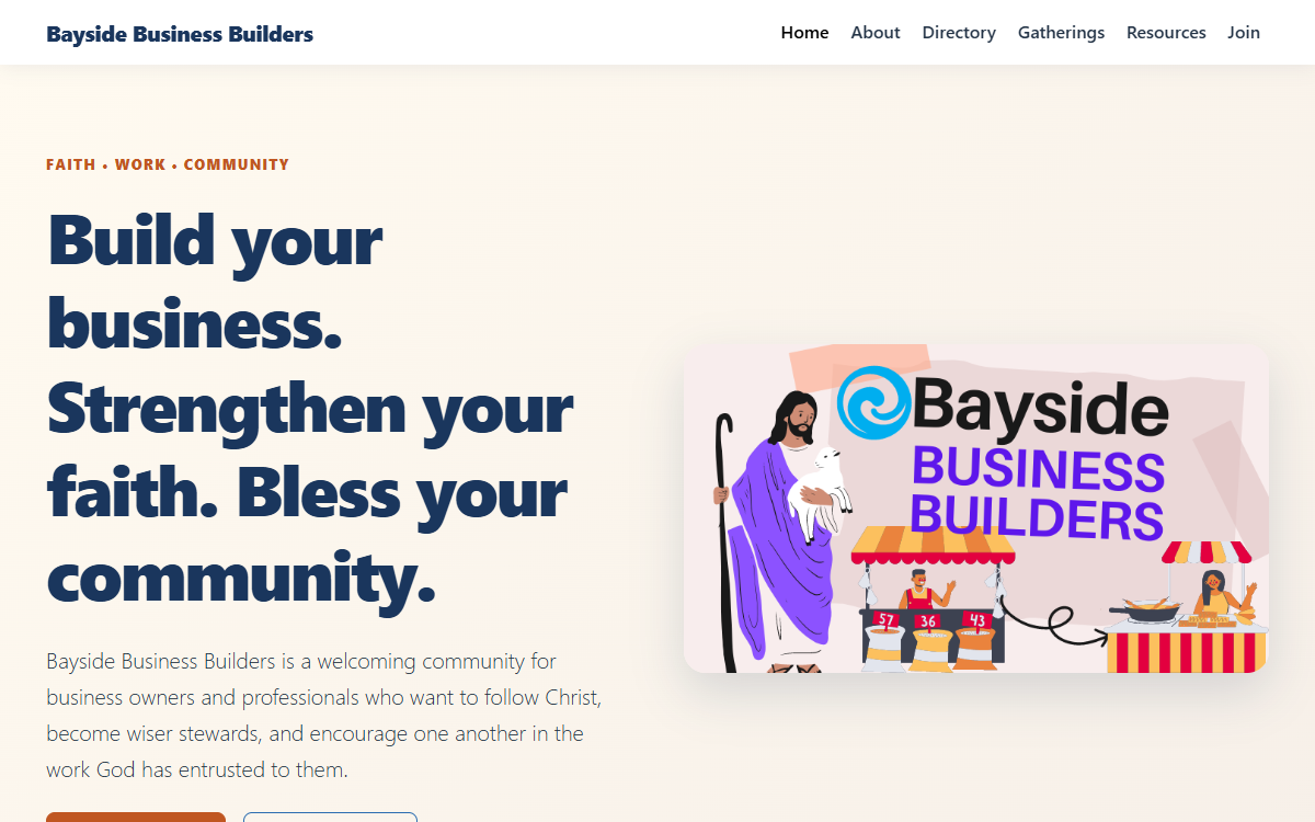 Placeholder for a screenshot of the live website featured in the A dedicated online home for a Bible study serving business owners and professionals case study