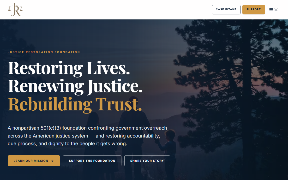 Placeholder for a screenshot of the live website featured in the A credible public home for a nonpartisan federal justice reform mission case study